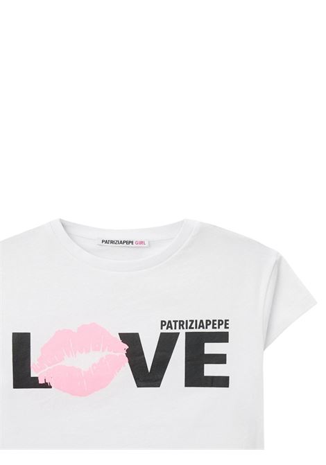 T-shirt bambina bianca in cotone Patrizia Pepe | 7M0920/MABIANCO